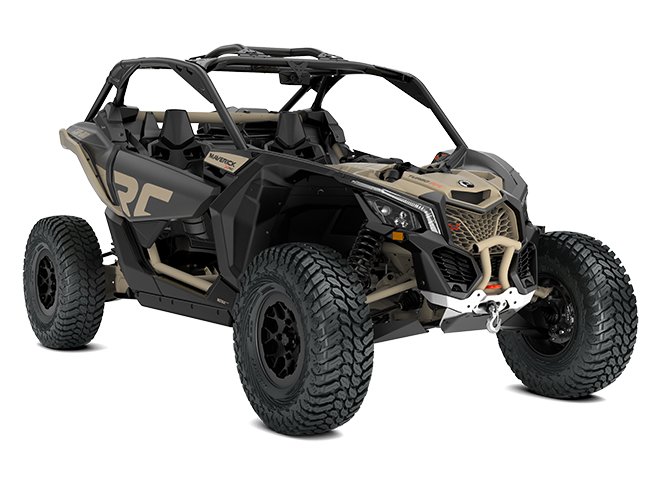 2023-Can-Am-MaverickX3-XRC64-TurboRR-Mineral-Gray-Desert-Tan-front