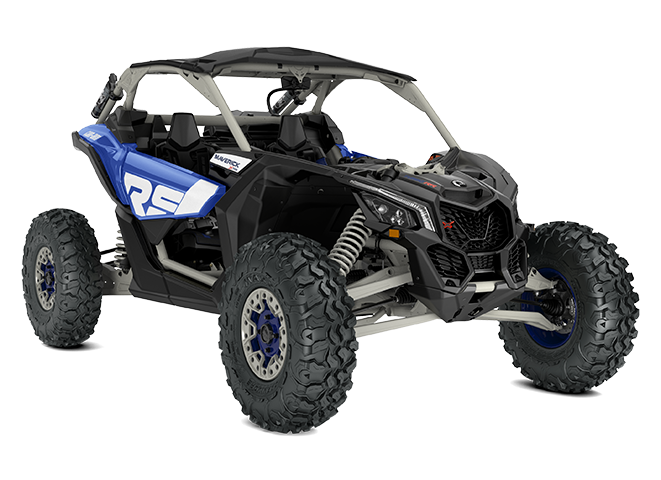 2023-Can-Am-MaverickX3-XRS-TurboRR-Intense-Blue-Carbon-Black-Chalk-Grey-front